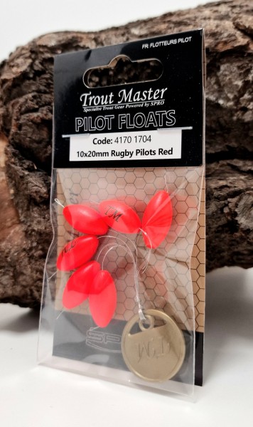 Spro Trout Master Rugby Pilots red rot 10x20mm 6 Stück
