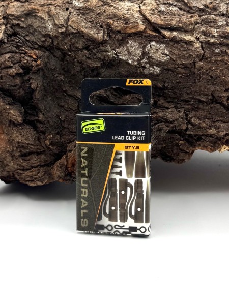 Fox Edges Tubing Lead Clip Kit Naturals Green / Camo 5 x Montage-Set