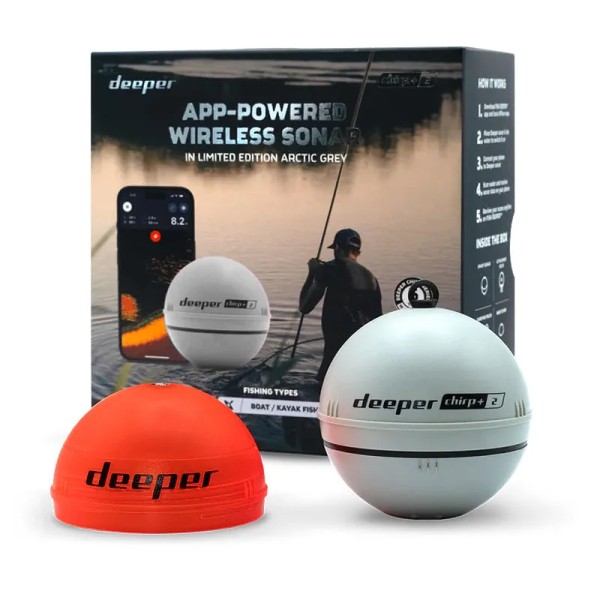 Deeper Chirp+ 2.0 Artic Grey Limited Edition Wireless Sonar Fishfinder für iPhone iOS + Android