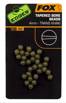 Fox Edges 4mm Tapered Bore Beads x 30 trans khaki