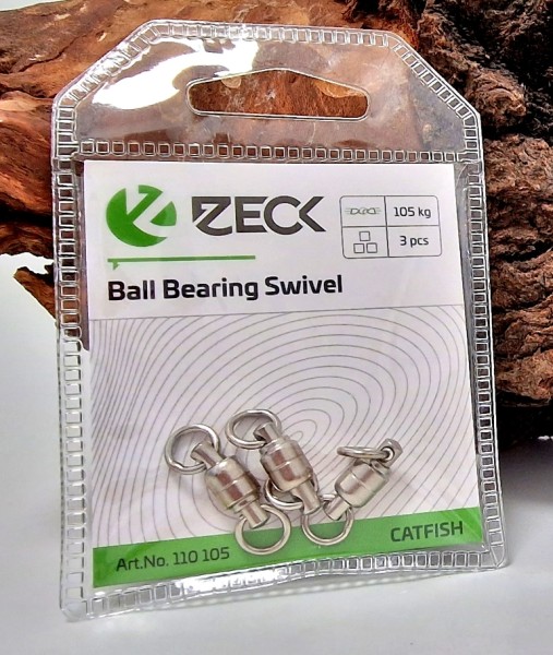 Zeck Wels Ball Bearing Swivel 105kg 3 Stück Kugellagerwirbel