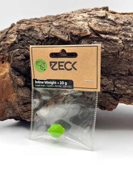 Zeck Wels Inline Weight Green 10g 15g 20g 30g 40g 60g 100g Lead free Vorfachgewichte
