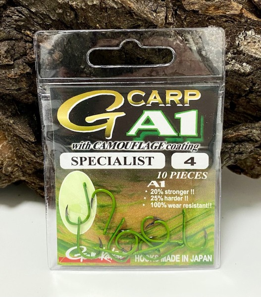 Gamakatsu A1 G-Carp Specialist Hooks Camouflage Greeen Gr. 2 4 6 8