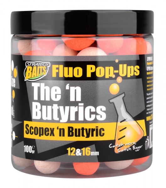 Strategy Baits Pop Ups 12 & 16mm SCOPEX'N BUTYRIC 100g