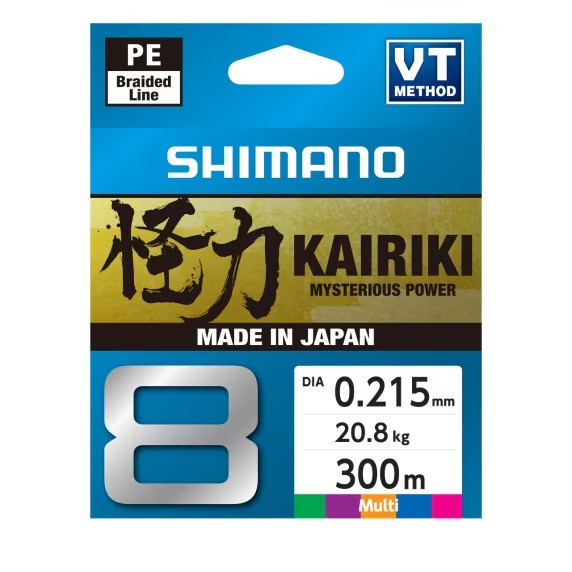 Shimano Kairiki 8 300m Multi Color geflochten Angelschnur 0,06mm-0,42mm