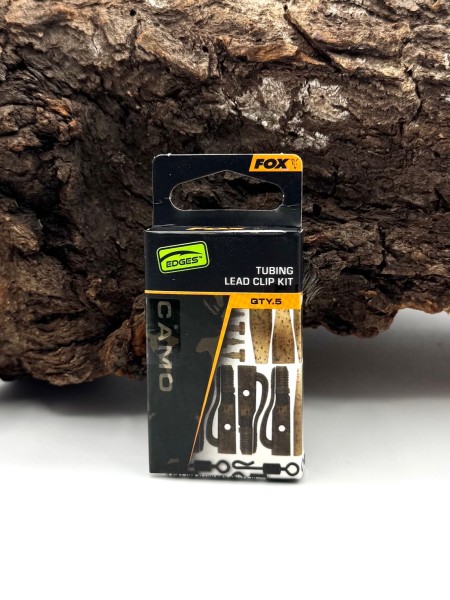 Fox Edges Tubing Lead Clip Kit Naturals Green / Camo 5 x Montage-Set