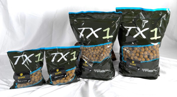 Shimano Tribal TX1 Scopex Boilies 15mm 20mm 1kg 5kg