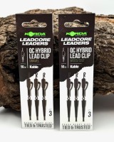 Korda Leadcore Leaders QC Hybrid Lead Clip 50cm Kable in Gravel und Weed