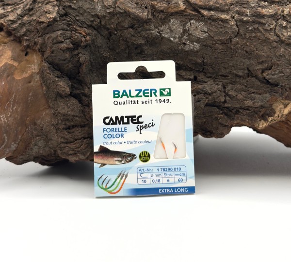 Balzer Camtec Speci Haken Forelle Farbig Vorfach 60cm Gr. 4 6 8 10 12