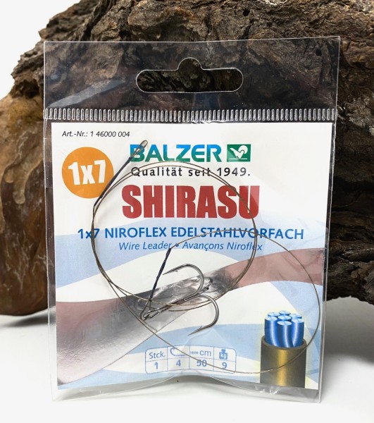 Balzer Shirasu 1x7 Niroflex Edelstahlvorfach Drilling 50cm 9kg Gr.4