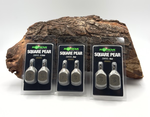 Korda Square Pear Swivel Gravel Kies Karpfenblei 3oz/85g 3,5oz/99g 4oz/113g 5oz/142g