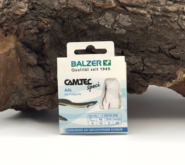 Balzer Camtec Aalhaken mit geflochtener Schnur 60cm Größe 1 2 4 6
