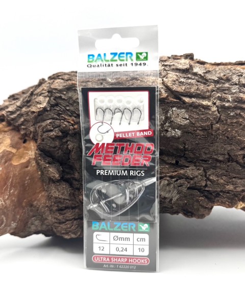 Balzer Method Feeder Haken mit Pelletband Gr. 4 6 8 10 12 14 5 Stück Premium Rigs