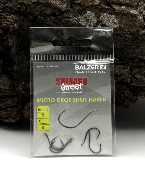 Balzer Shirasu Street Micro Drop Shot Haken Gr. 6 8 je 5 Stück