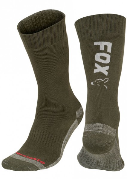 Fox Collection Socks Black Orange oder Green Silver Thermolite long 40-43 44-47