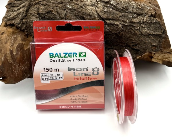 Balzer Iron Line 8 Pro Stuff Rot 150m Red 8 Braid 0,12mm 9,8kg