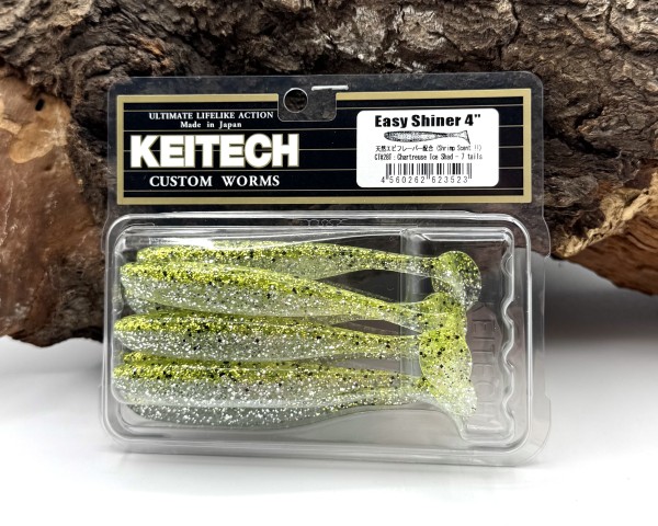 Keitech 4" Easy Shiner Chartreuse Ice Shad 10cm 5g 7 Stück