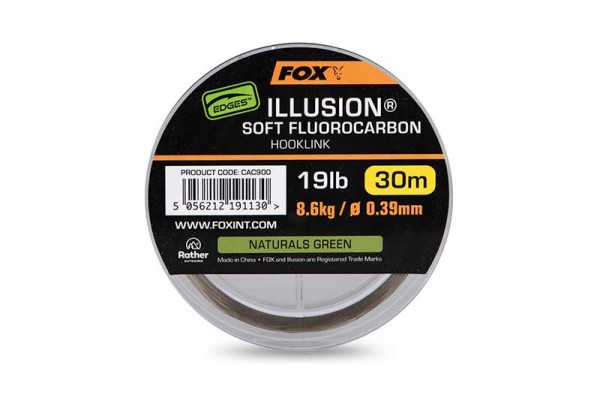 Fox Edges Illusion Soft Fluorocarbon Hooklink 30m Naturel Green Vorfachschnur