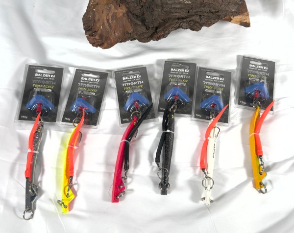 Balzer Edition 71° NORTH Torsk Pilker 150g mit Gummimakk 6 Farben Reptilienauge