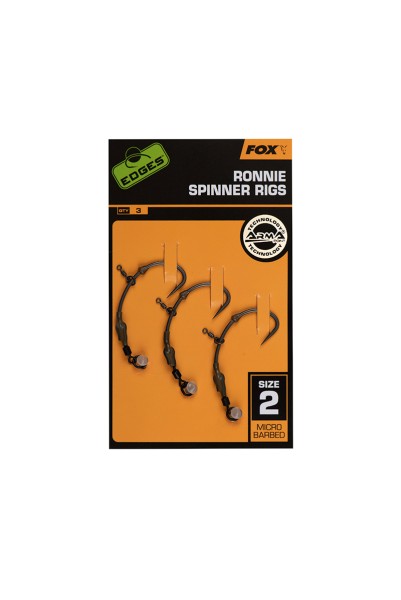 Fox Edges Ronnie Spinner Rigs x 3 Hakengröße 2 4 5 6