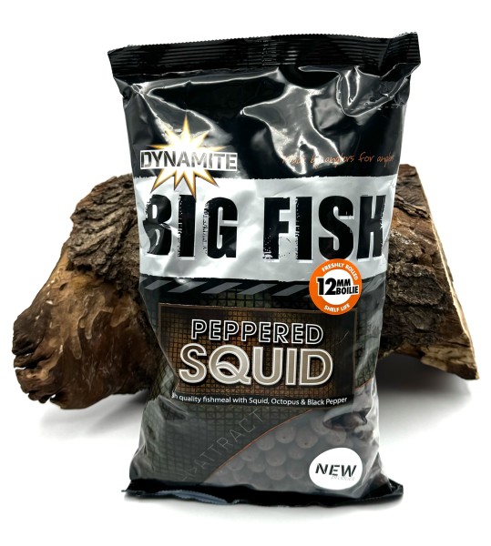 Dynamite Big Fish Baits Boilie Peppered Squid 1kg in 12mm 15mm 20mm 26mm