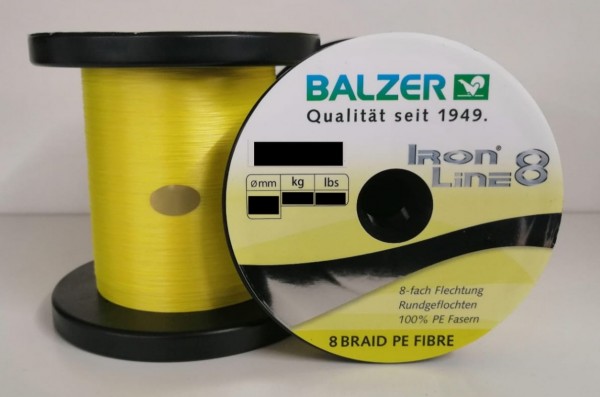 Balzer Iron Line 8 Yellow Gelb 10m 0,08 0,10 0,12 0,14 0,16 0,18 0,21 0,24 0,24 0,30mm