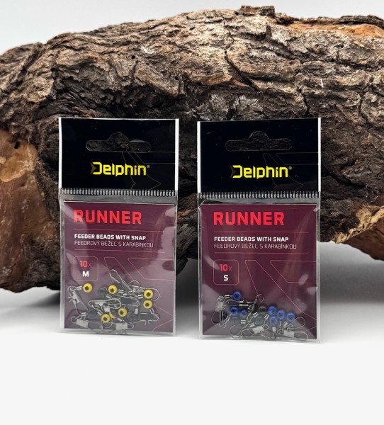 Delphin RUNNER Feeder Beads wiht Snap Karabiner S M 10Stück