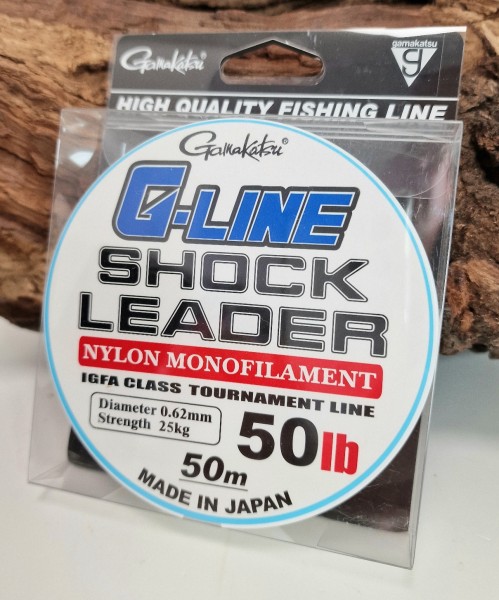 Gamakatsu G-Line Shock Leader 50m 40lb 50lb 60lb 80lb Made in Japan