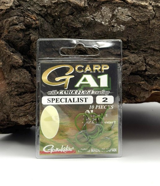 Gamakatsu A1 G-Carp Specialist Hooks Camouflage Greeen Gr. 2 4 6 8