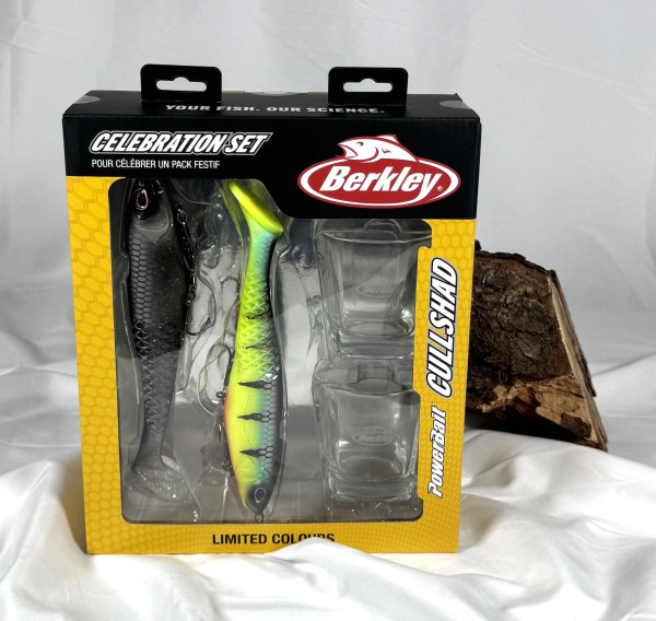 Berkley Celebration Set Cullshad Shallow 20cm Geschenkpaket Limited Colors + 2 Gläser