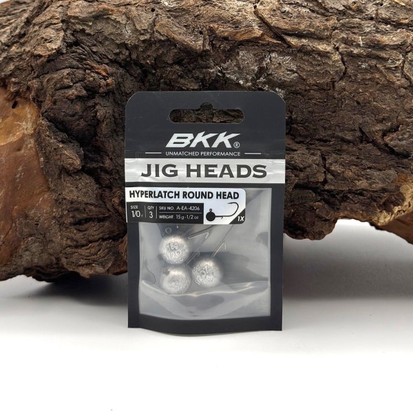 BKK Hyperlatch Round Head 1/0 Jighaken 1,75g - 17g mit Baitholder