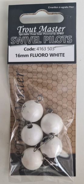 Spro Trout Master Swivel Snap Pilot 16mm Fluoro White