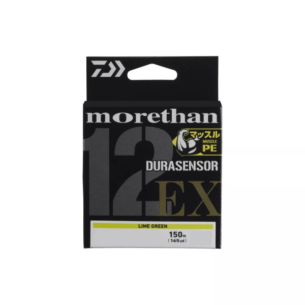 DAIWA Morethan Durasensor 12 Braid EX+Si3 150m 0,06mm Geflochtene Angelschnur Lime Green