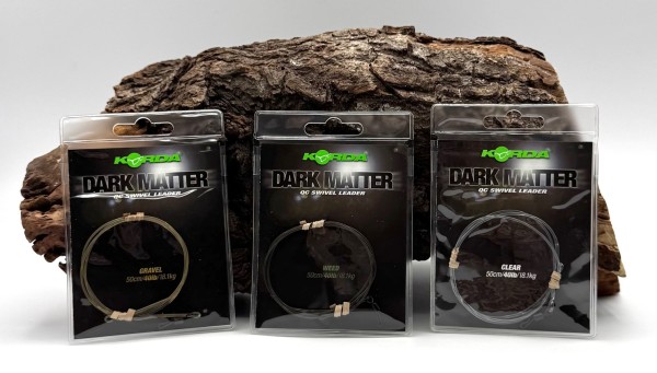 Korda Dark Matter QC Swivel Leader 50cm Tarnleader Weed Gravel Clear Vorfach DA