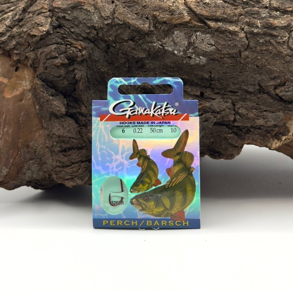 Gamakatsu 5260R Perch/Barsch Haken Rot Gr. 4 6 8 10 Länge 50cm