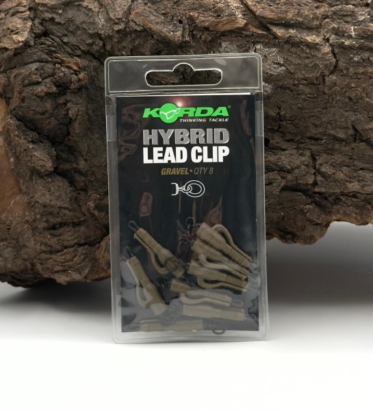 Korda Hybrid Lead Clips Gravel 8 Stück