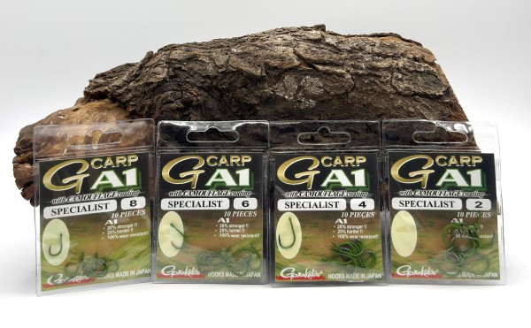 Gamakatsu A1 G-Carp Specialist Hooks Camouflage Greeen Gr. 2 4 6 8