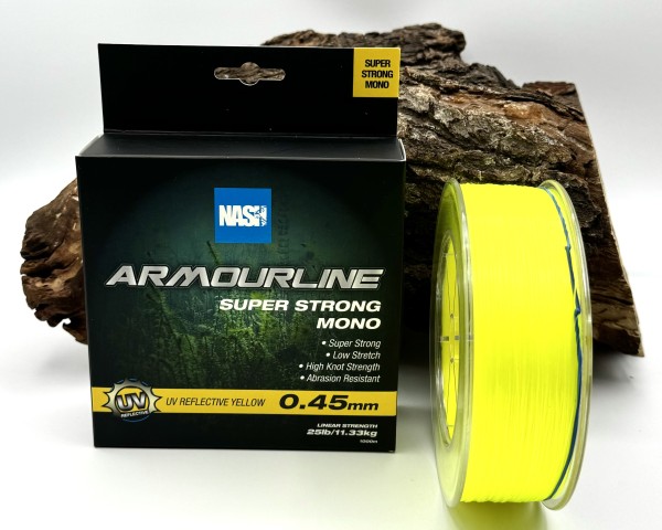 Nash Armourline Super Strong Mono UV Reflective Yellow Karpfenschnur 1000m