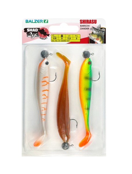 Balzer Shirasu Shad 2go TARGET Barsch/Zander 7,5 cm 5 g 3 Stück