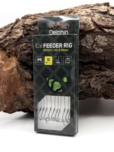 Delphin Feeder Rig Braided Line Chinu mit Ködernadel Gr. 4 6 8