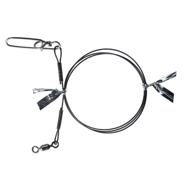 BKK 7x7 Wire Leader HD Stahlvorfach 2 Stück mit Pike Snap & Wirbel