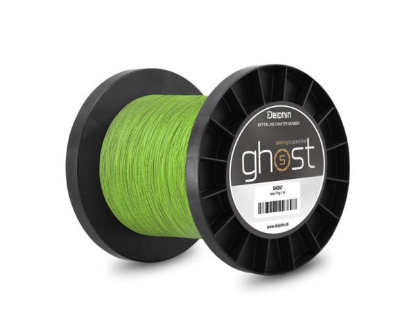 Delphin GHOST 4+1 grün 0,18mm 9,1kg je 10m geflochtene Karpfenschnur sinking