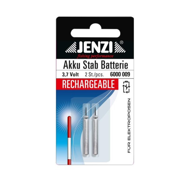 Jenzi Akku Stabbatterien 2 x LIR 425 & 435 3,7V Wiederaufladbar