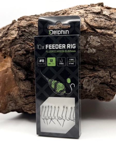 Delphin Feeder Rig Fluorocarbon Chinu mit Ködernadel Gr. 4 6 8