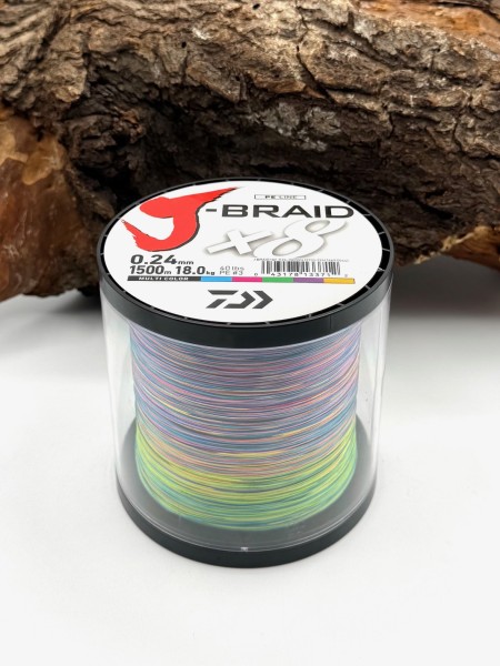 Daiwa J-Braid X8 Geflochtene Schnur Multicolour je 10m!!! 0,24mm/18kg 0,28mm/26,5kg