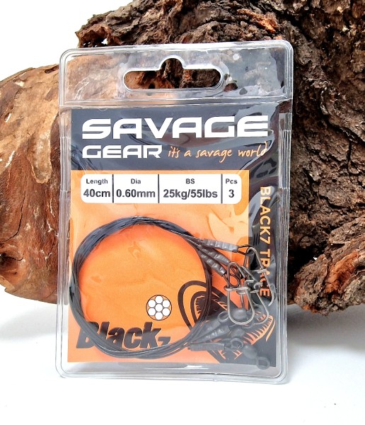 Savage Gear Black7 Trace 40cm 25kg 0,60mm Edelstahlvorfach