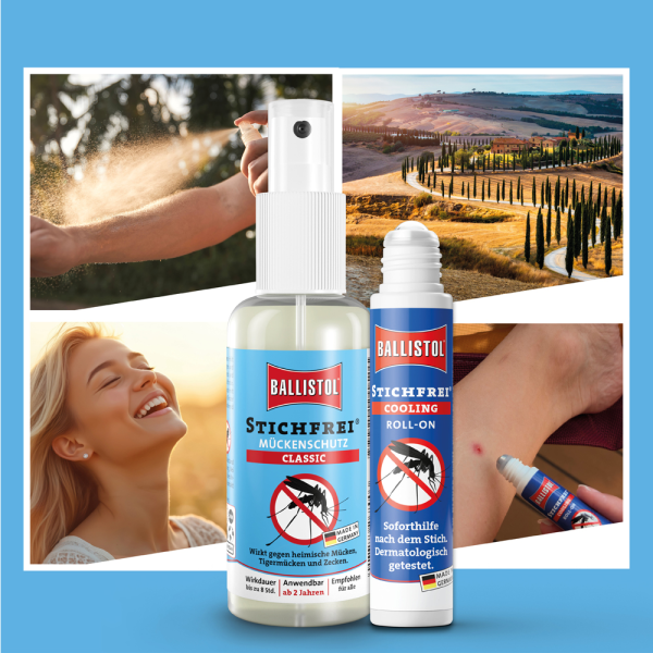 Ballistol Stichfrei Mückenschutz Classic 100ml + Cooling Roll-On 10ml Set DA