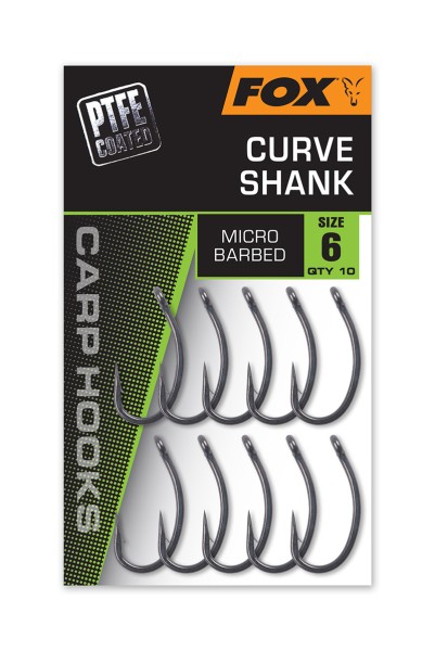 Fox Curve Shank PTFE Karpfenhaken Micro Barbed Größe 2 4 6