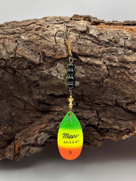 Mepps Spinner Aglia Fluo Red Tiger Weiß Orange Gelb Gr. 5 13g