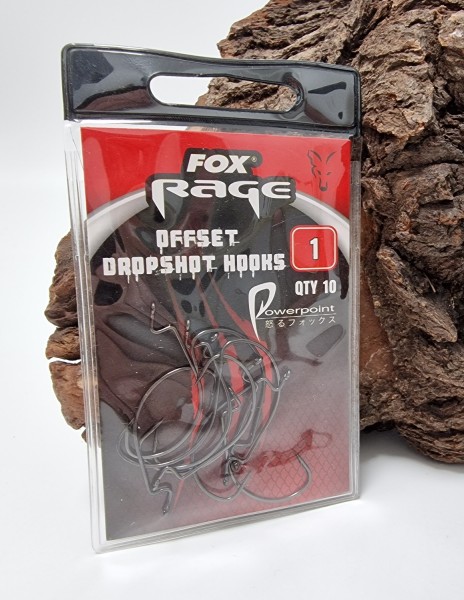 Fox Rage Dropshot Offset Hooks Gr. 1 10 Stück ABVERKAUF